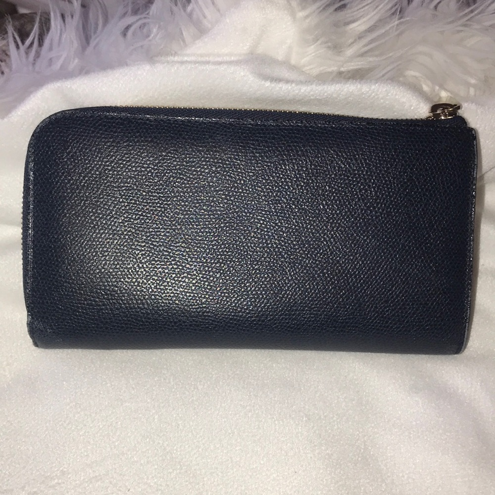 Navy VALEXTRA Classic‎ Zip Purse (Wallet)